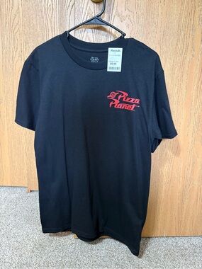 Marshalls Black T-Shirt with Red Pizza Planet Logo